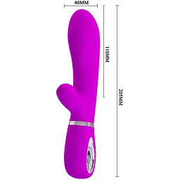 Вібратор Pretty Love Thomas Vibrator із кліторальним стимулятором, 20.5х4 см фіолетовий - мініатюра 2