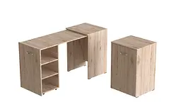 Стіл-тумба трансформер Смарт 1/2 Ferrum-decor 750x1450x600 ДСП Дуб Сан-Марино 16 мм (FRD-105075)