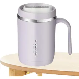 Кухоль office cup 500 мл для кави чаю з вакуумною ізоляцією нержавіюча сталь 304/PP purple grei