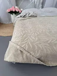 Покривало Zeintex Palermo махрове бавовняне бежеве 200х320 см - мініатюра 3
