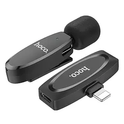 Мікрофон-петличка Hoco L15 iP Crystal lavalier wireless digital microphone Black