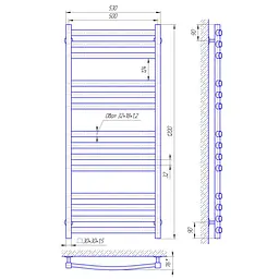Електрична рушникосушка Laris Гранд П14 500x1200 Е 73207371 - мініатюра 4