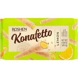 Трубочки вафельні Roshen Konafetto з лимонною начинкою 140 г