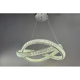Підвісна кришталева LED-люстра з кільцями Linisoln 7108 CH хром 180 Вт 58 см для вітальні до 20 м2 - мініатюра 2