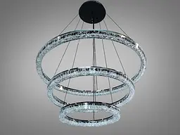 Сучасна підвісна LED люстра Diasha 1712/800+600+400BK з трьома кільцями, чорна, 125 W, освітлення 10-25 м2 - мініатюра 5