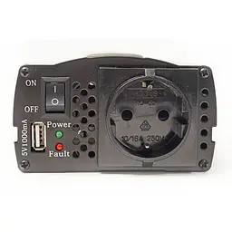 Автомобільний інвертор 12V/220V 300W, USB 5V 1A, HYM300-122 PowerPlant (KD00MS0001) - мініатюра 3