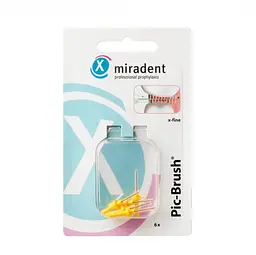 Набір запасних йоржиків Miradent Pic Brush (жовті, 1.8 мм), 6 шт