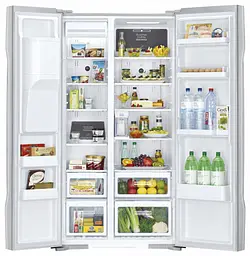 Холодильник SBS Hitachi R-S700GPUC2GS 180х77х92см 2 двері Х-377 л М-212 л A++ NF Інвертор льодогенератор Срібло скло (R-S700GPUC2GS) - мініатюра 3