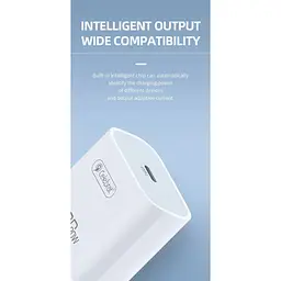 Мережевий зарядний пристрій Celebrat C-H4 Portable Type-C 20W Charger White + Lightning Cable - мініатюра 3
