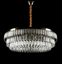 Велика золота кришталева світлодіодна люстра Splendid Ray L2211/800/12+LED (SGD), 80 см на 12 ламп з дистанційним керуванням - мініатюра 2