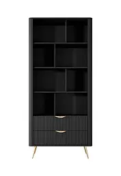 Стелаж Perfect Home Ланте / Lante 2S з 2 шухлядами і золотими ніжками Чорний (PFH-091189) - мініатюра 5