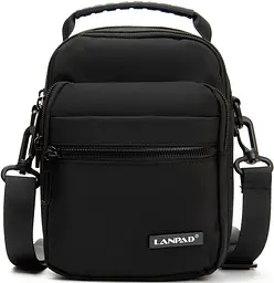Сумка чоловіча через плече Lanpad Чорна (LAN82077 black) - мініатюра 1