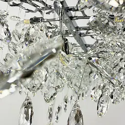Видовжена срібна люстра DIAMINA з кришталевим камінням у корпусі 100 см | Арт. 33007-L1000*400 CH | Line F - мініатюра 3