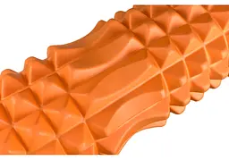 Масажний ролик EasyFit Grid Roller 33 см v.1.2 із заглушками з двох сторін Помаранчевий (EF-2022a-OR) - мініатюра 3
