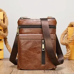 Барсетка чоловіча з натуральної шкіри 14989 Vintage коричневий - мініатюра 4