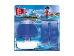 Блок для туалетів Dr.DEVIL 55мл 3шт підвісний 3in1 Полярна вода