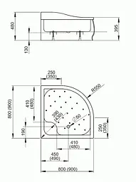 Душовий піддон Radaway Korfu A 80x80 4S88400-03 - мініатюра 5