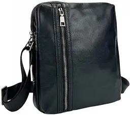 Чоловіча сумка шкіряна Tiding Bag через плече Чорна - мініатюра 2