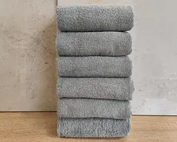 Набір турецьких махрових однотонних рушників Zeron 6 штук 50х90 Light Gray щільність 500 г/м2