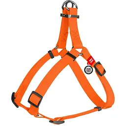 Шлея для собак Waudog Waterproof водостійка з QR паспортом, металічна пряжка-фастекс, помаранчевий