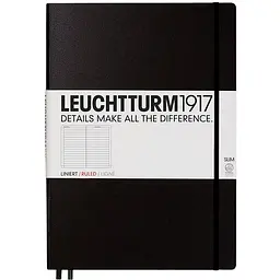 Блокнот Leuchtturm1917 Master Slim A4+, чорний, лінія (334917)
