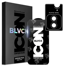 Скло захисне Armorstandart Supreme Plus Black Icon Apple iPhone 16 Plus (ARM81396) - мініатюра 1