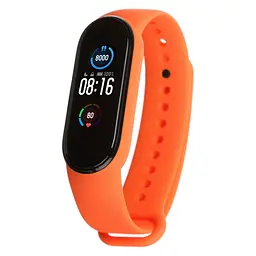 Силіконовий ремінець для фітнес браслетів Xiaomi Mi Band 5/6/7, Silicone, orange, зі зручною застібкою, на фітнес трекер та смарт годинник, ArmorStandart (ARM56999)