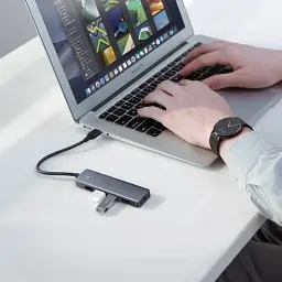 USB-хаб UGREEN CM219 4-in-1 USB Type-C to 4xUSB 3.0 HUB Space Gray - мініатюра 5