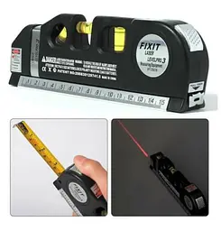 Лазерний рівень із вбудованою рулеткою нівелір Fixit Laser Level PR0 3 + Вимірювальний інструмент Wolfcraft Irregular Ruler - мініатюра 4