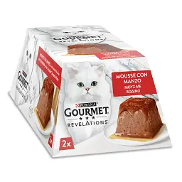 Набір вологий корм Gourmet Revelations Мус з яловичиною та підливкою повнораціонний для дорослих котів 114 г (2х57 г) - мініатюра 2