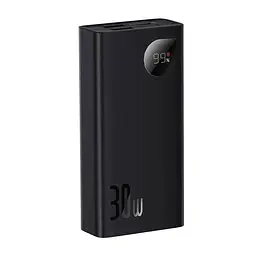Зовнішній акумулятор Baseus павербанк Adaman Metal Digital Display Overseas Edition 30W 10000 mAh Black (PPAD040101) - мініатюра 5