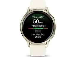 Смарт-годинник Garmin Venu 4 41 mm Lunar Gold with Bone Silicone Band (010-03013-00) - мініатюра 2