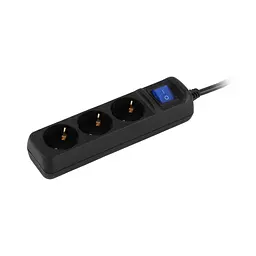 Подовжувач мережевий 3 розетки 3 метри 2E Power Extension 3 Type F 3m 16 A Black