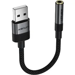 Перехідник USB-A 3.5 mm 15cm audio converter J13 Acefast чорний - мініатюра 2