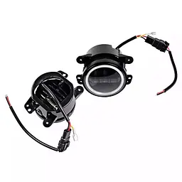 Протитуманні LED Фари круглі Лінза з ДХО та поворотом D100 мм 10-30V 15W 7000K 2 шт. - мініатюра 5