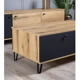 Стол журнальный Lagom 1д Вейл дуб эвок/черный 110x60x43.8 см - мініатюра 3