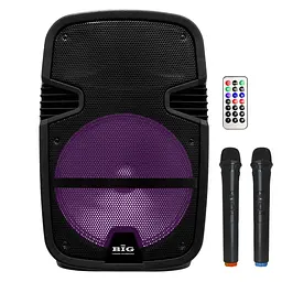Портативная колонка BIG TORNADO 300W, два радио микрофона, караоке - мініатюра 1
