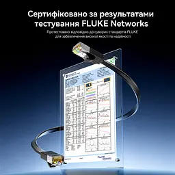 Плоский мережевий кабель Ethernet Vention 15 м патч-корд RJ45 штекер на RJ45 штекер Cat.7 до 10 Гбіт/с 600 МГц з екрануванням алюмінієвою фольгою провідники з безкисневої міді переріз 2,7 × 8 мм чорний (ICGBN) - мініатюра 13