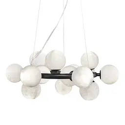 Люстра стельова LED Levistella 761J2029-15-S BK+WH, чорний метал, білий плафон, сучасний стиль - мініатюра 3