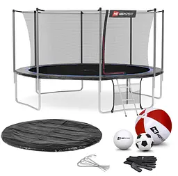 Батут Hop-Sport 14ft (427см) чорно-синій з внутрішньою сіткою - мініатюра 1
