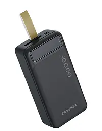 Портативний зарядний пристрій Power Bank Awei P7K 30000 mAh USB/Type-C Чорний - мініатюра 4