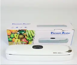 Вакуумний пакувальник Vacuum Sealer харчових продуктів із дисплеєм, що працює від мережі 90 Вт Білий - мініатюра 2