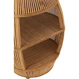 Кавовий столик J-line з бамбука і ротанга три яруси 80 см (46371) - мініатюра 4