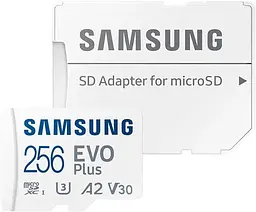 Карта пам'яті microSD 256GB C10 UHS-I R130MB/s Evo Plus + SD Samsung teh0025031