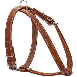 Шлея для собак Collar одинарна, шкіра, для міні порід, 40-48х43-51х1,4 см, коричневий (6346)