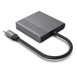 Хаб USB A-CM-HDMIFDPF-01, Black, Type-C 3.2 - HDMI 4K 60 Гц / DP 4K 60 Гц, кабель 18 см Gembird teh0027602 - мініатюра 3
