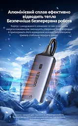 Дротовий Ethernet-адаптер UGREEN CM648 Вхідний штекер USB-C 3.1 Gen 1 та вихідний порт RJ45 Швидкість підключення до 2,5 Гбіт/с Для 2,5 Гбіт/с потрібні мережевий кабель Cat 6 або вище та підтримка 2.5G усіма пристроями тракту Для роботи потрібен USB-C-порт із передаванням даних Сумісний із Windows macOS Linux та iOS Підтримка Wake-on-LAN Алюмінієвий корпус для відведення тепла Чип RTL8156BG Вбудований кабель USB-C довжиною 15 см космічний сірий (25052) - мініатюра 7