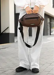 Сумка через плече жіноча бананка Sambag Flex шоколад 30 × 17 × 10 см (85351020) - мініатюра 5