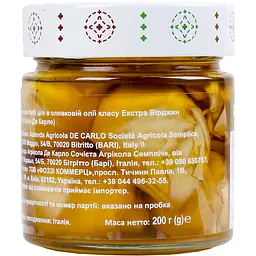 Артишоки DeCarlo Carciofini in Olio Extra Vergine Di Oliva 200 г - мініатюра 4