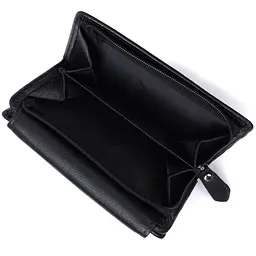 Практичний гаманець із монетницею з натуральної шкіри ST Leather 22740 чорний - мініатюра 10